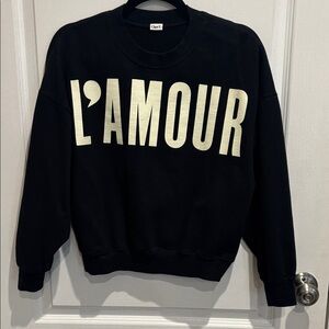 Clare V Black L'AMOUR Sweatshirt